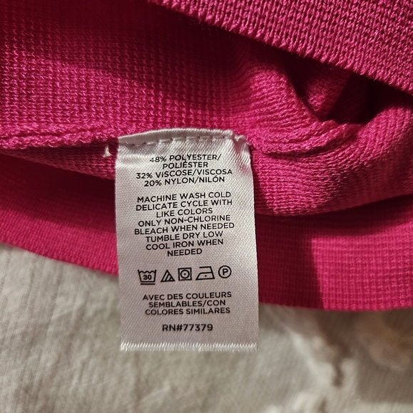 NWT Ann Taylor Petite Ribbed Blouson Sweater Dress Hot Pink Poppy XSP - Picture 10 of 11